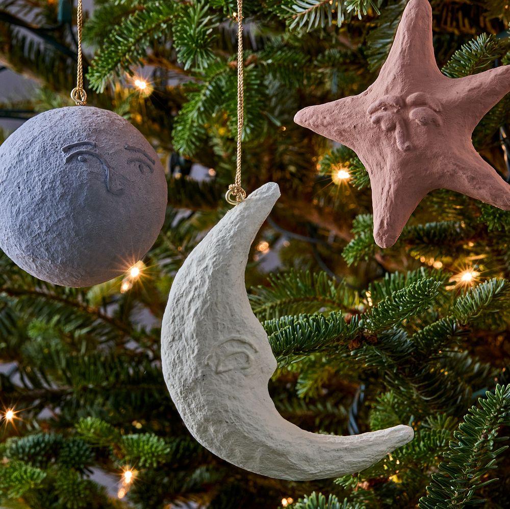 Cotton Mache Crescent Moon Bauble Eco Friendly Ornament West Elm UK
